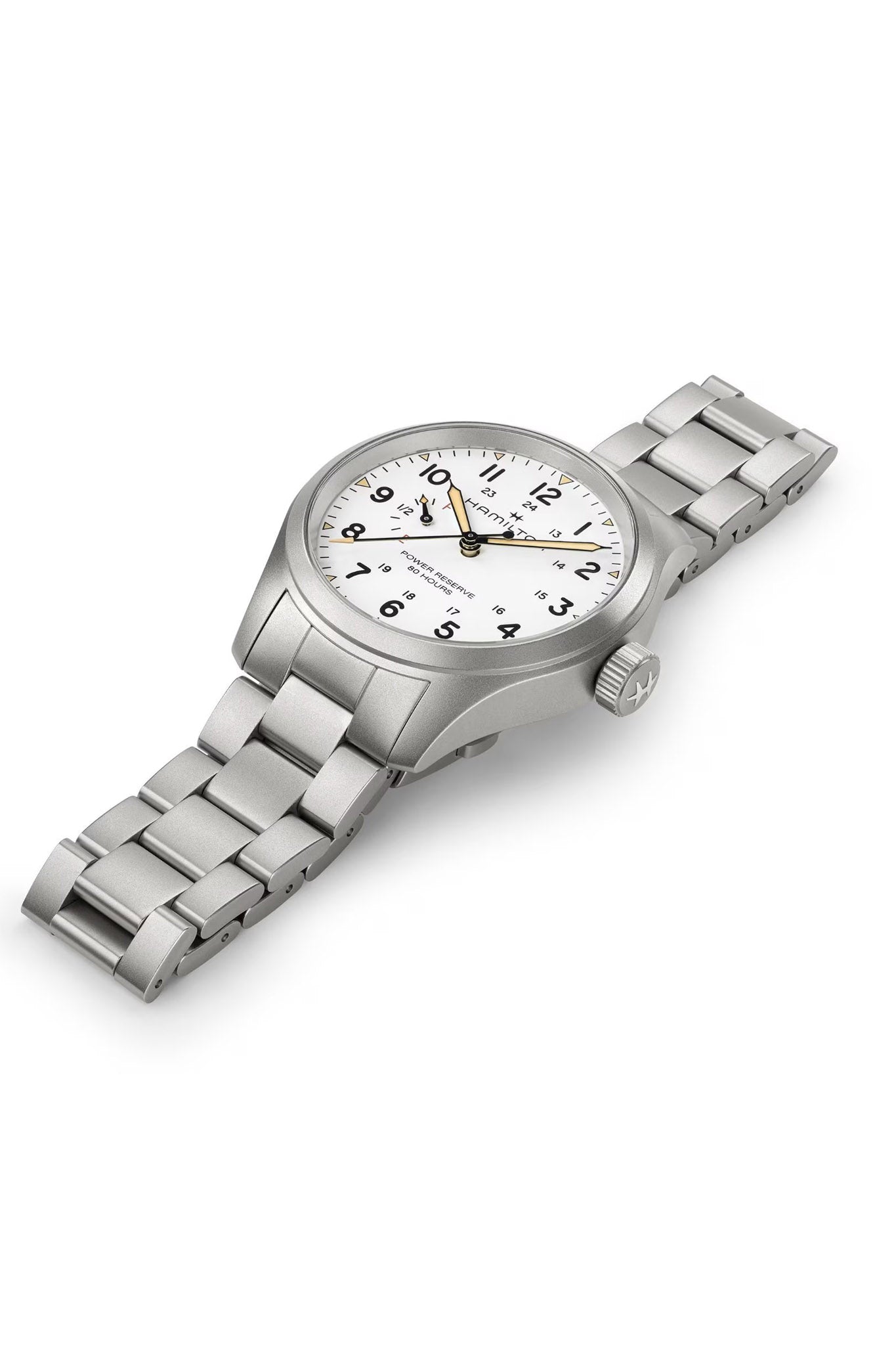 Hamilton Khaki Field Mechanical Power Reserve 40 rannekello