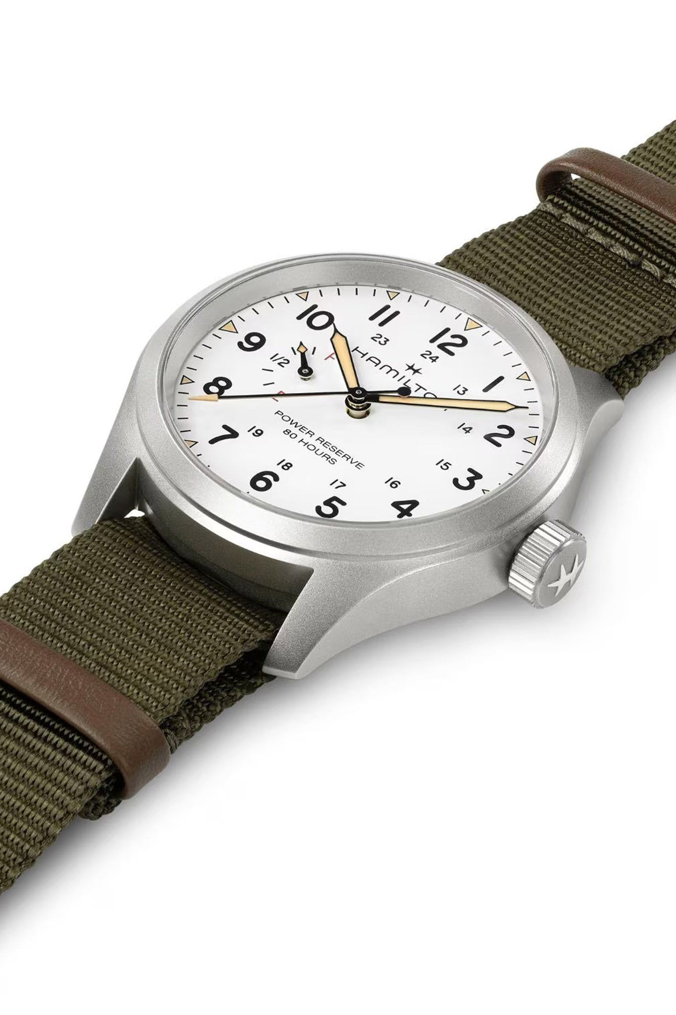 Hamilton Khaki Field Mechanical Power Reserve 40 rannekello