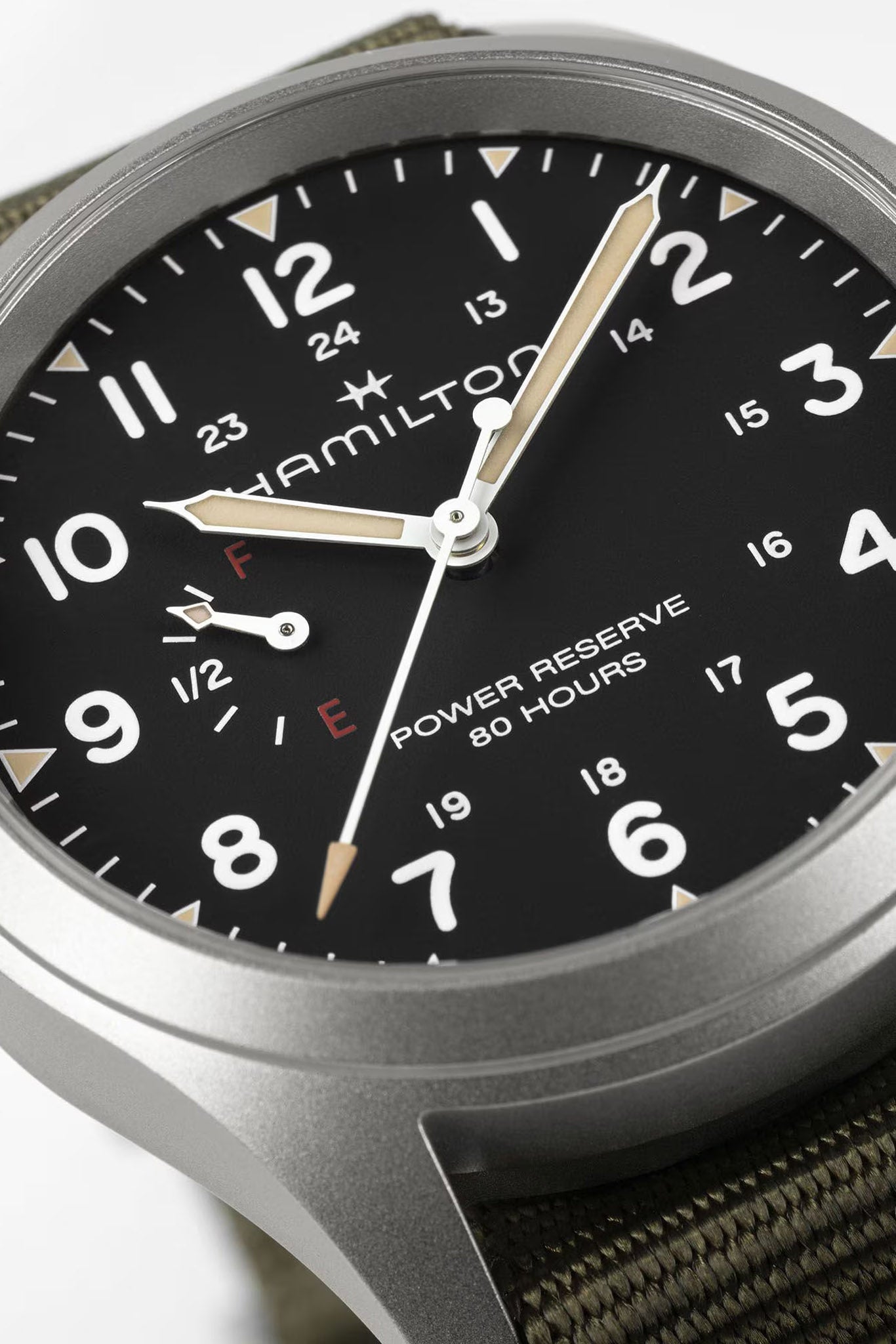 Hamilton Khaki Field Mechanical Power Reserve 40 rannekello