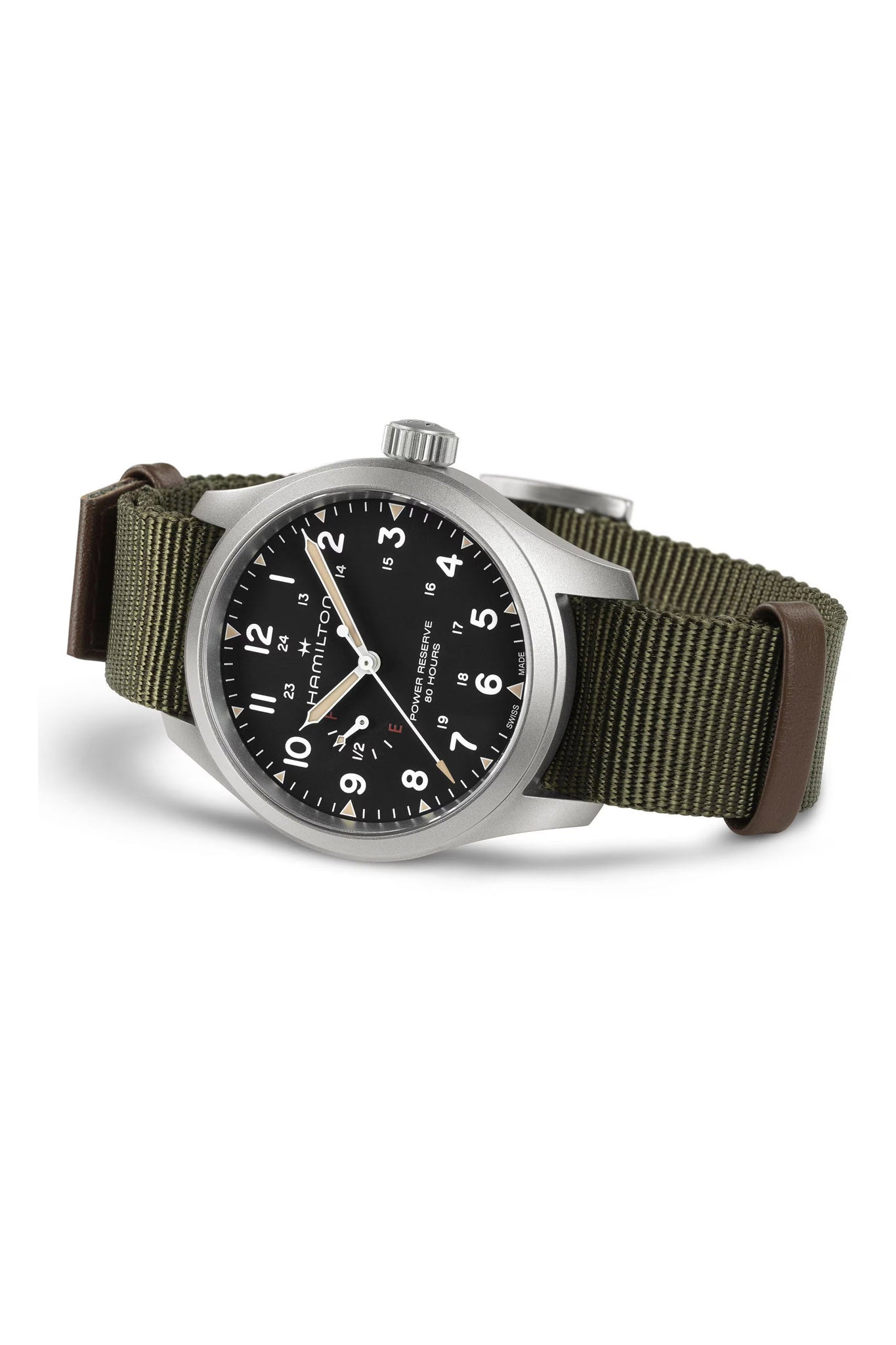 Hamilton Khaki Field Mechanical Power Reserve 40 rannekello