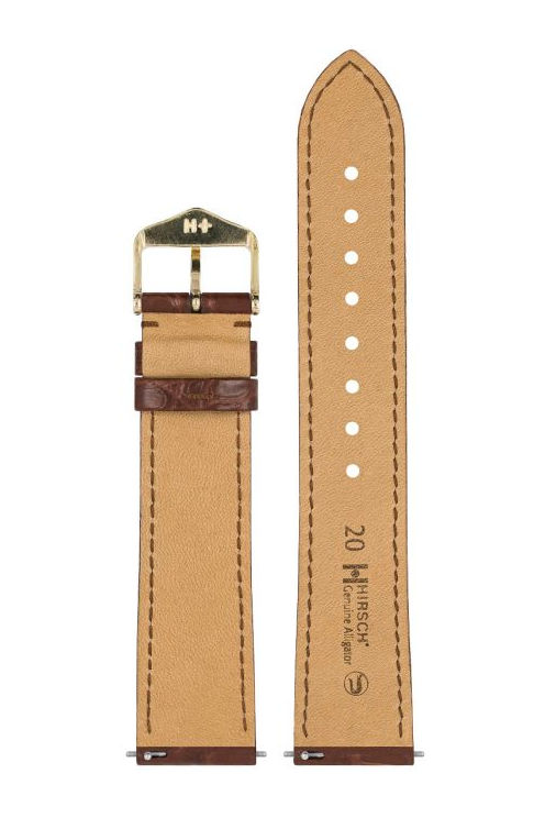 Hirsch Genuine Alligator kelloranneke, ruskea