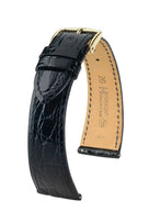 Hirsch Genuine Croco M Black Shiny kellon ranneke 01808150