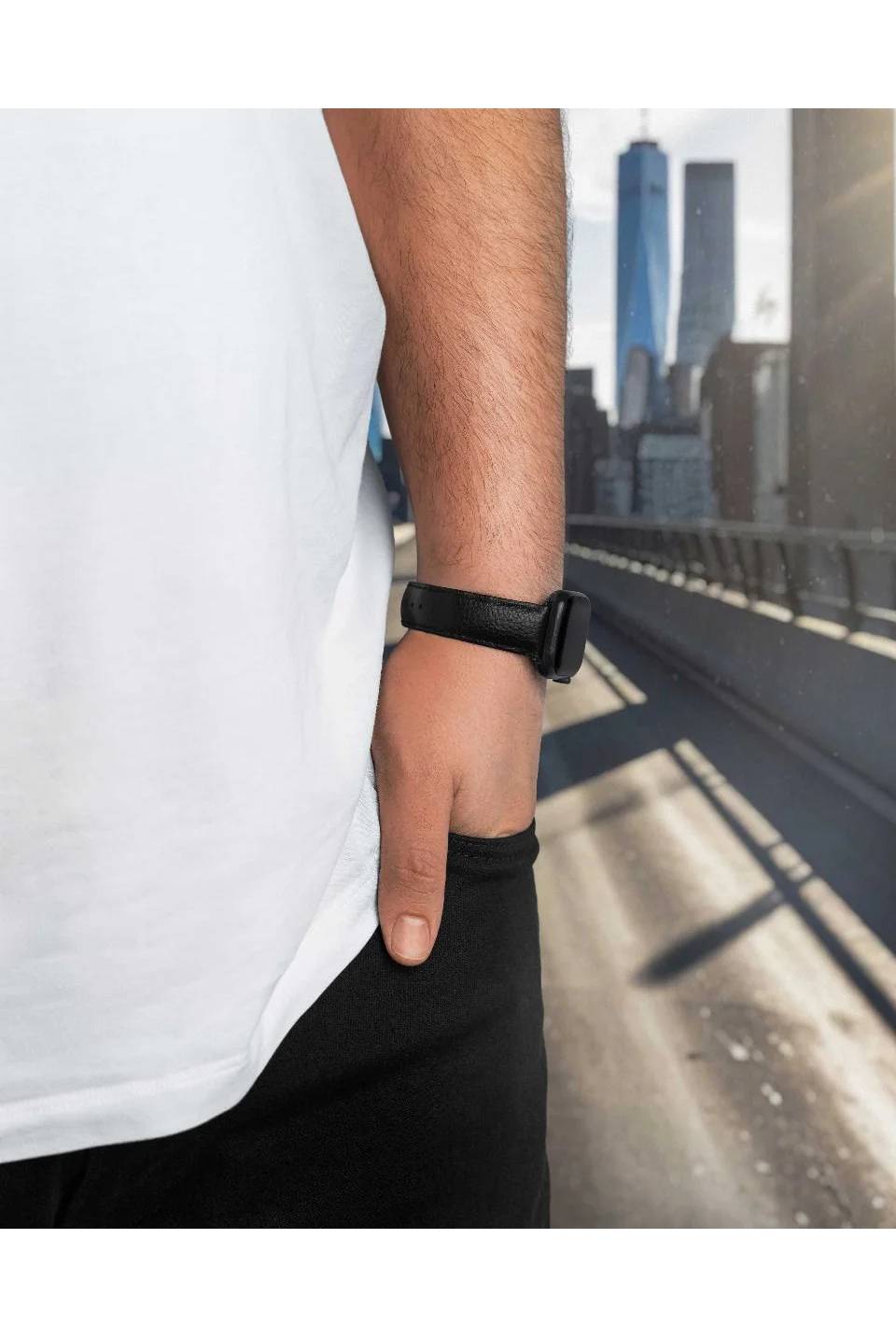 Hirsch Kansas for Apple Watch L Black kellon ranneke