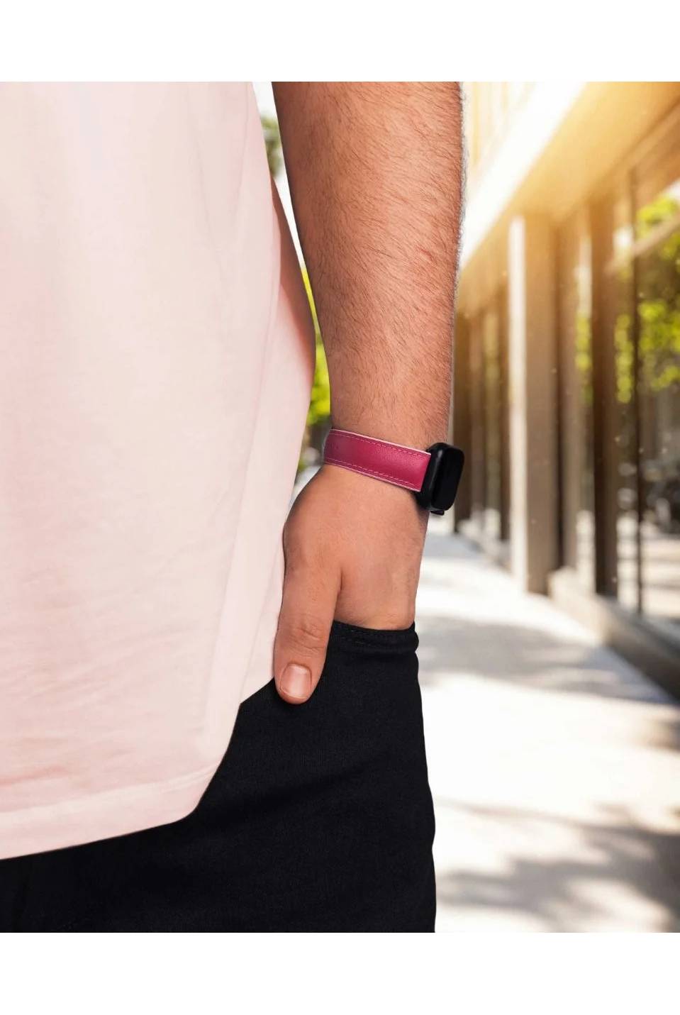 Hirsch Lindsey for Apple Watch M Dark Pink kellon ranneke 0922202125AD