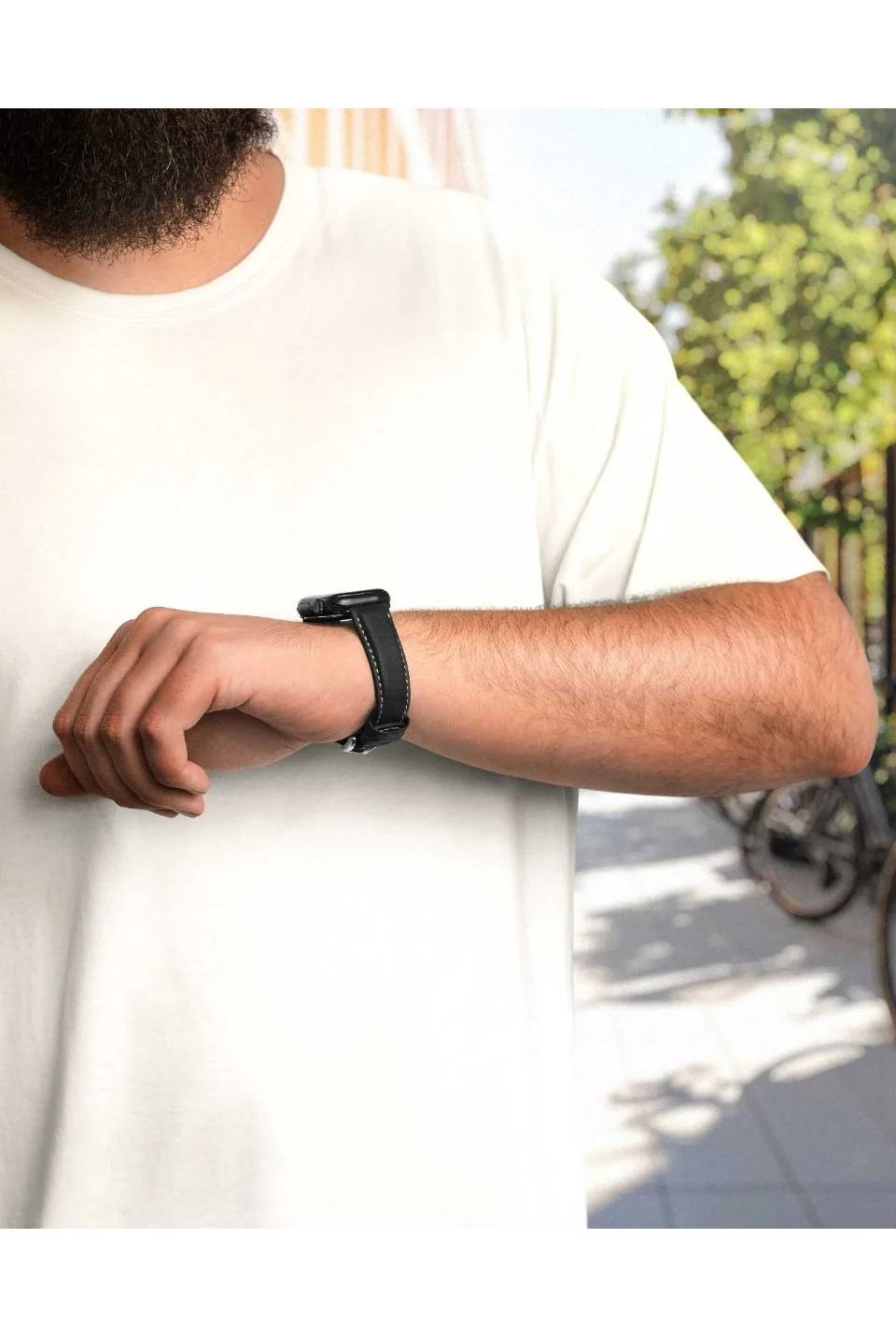 Hirsch Mariner for Apple Watch L Black kellon ranneke