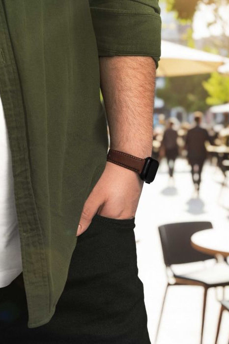Hirsch Mariner for Apple Watch kelloranneke, ruskea