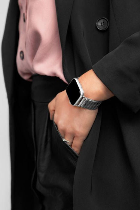 Hirsch Milanaise for Apple Watch kelloranneke, hopea