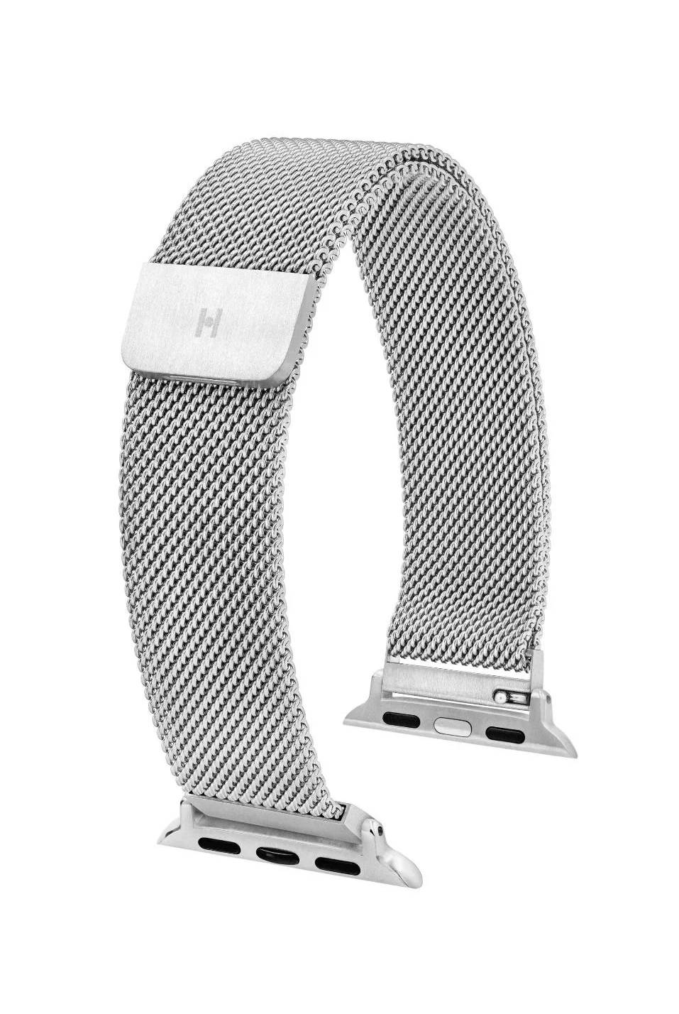 Hirsch Milanaise for Apple Watch L Silver kellon ranneke
