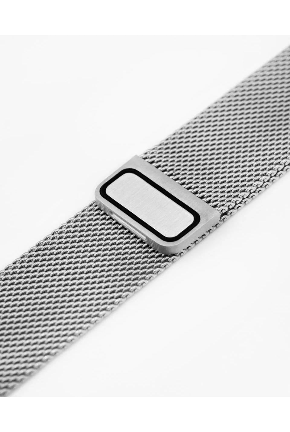 Hirsch Milanaise for Apple Watch L Silver kellon ranneke