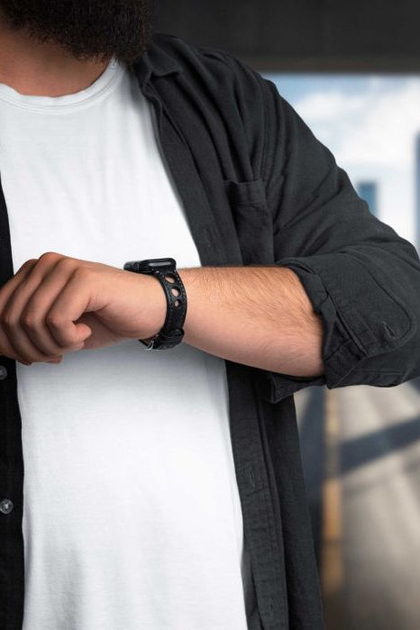 Hirsch Rally for Apple Watch kelloranneke, musta