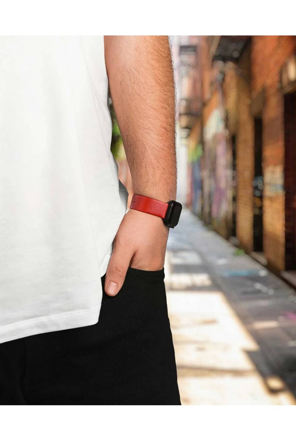 Hirsch Scandic for Apple Watch M Red kellon ranneke