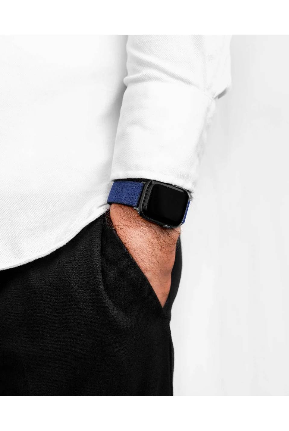 Hirsch Vocem for Apple Watch L Blue kellon ranneke