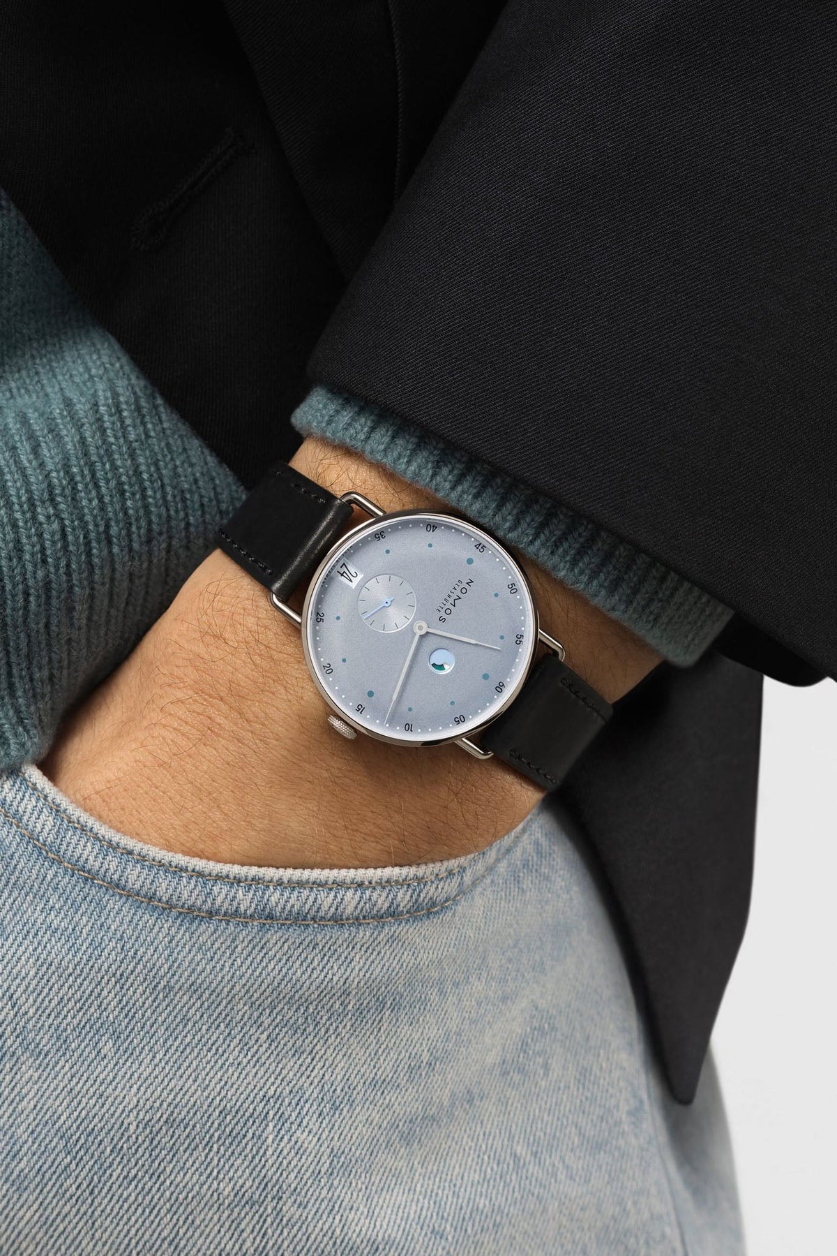 Nomos Glashütte Metro Date Power Reserve Ice Blue 1121