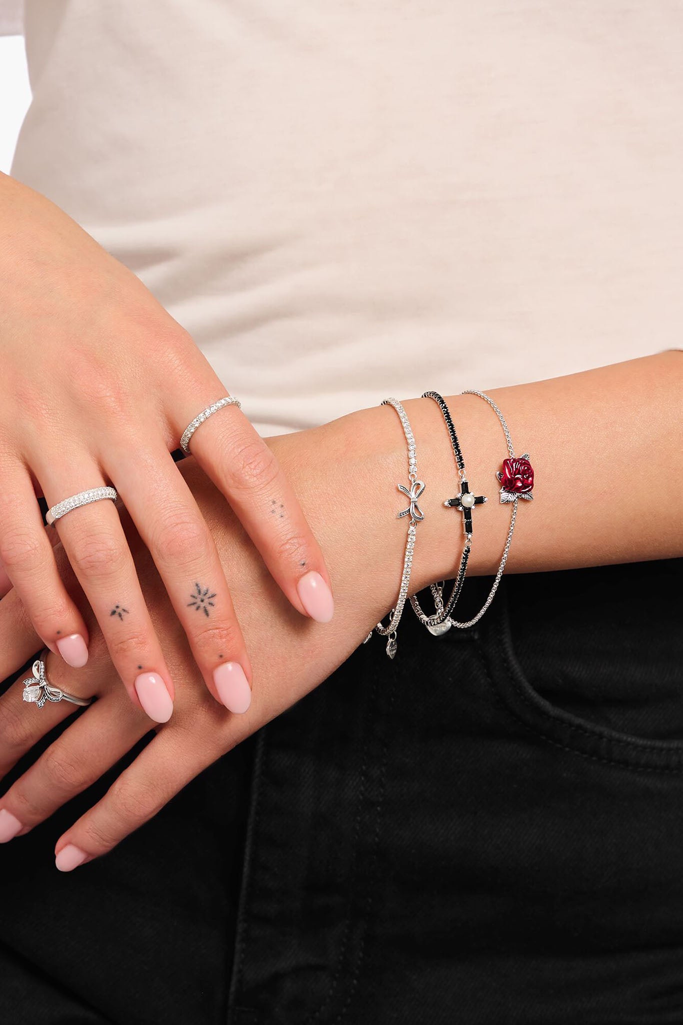 Thomas Sabo Rusetti hopeinen rannekoru