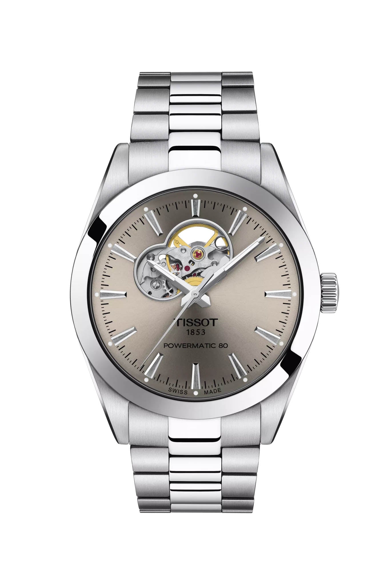 Tissot Gentleman Powermatic 80 Open heart rannekello