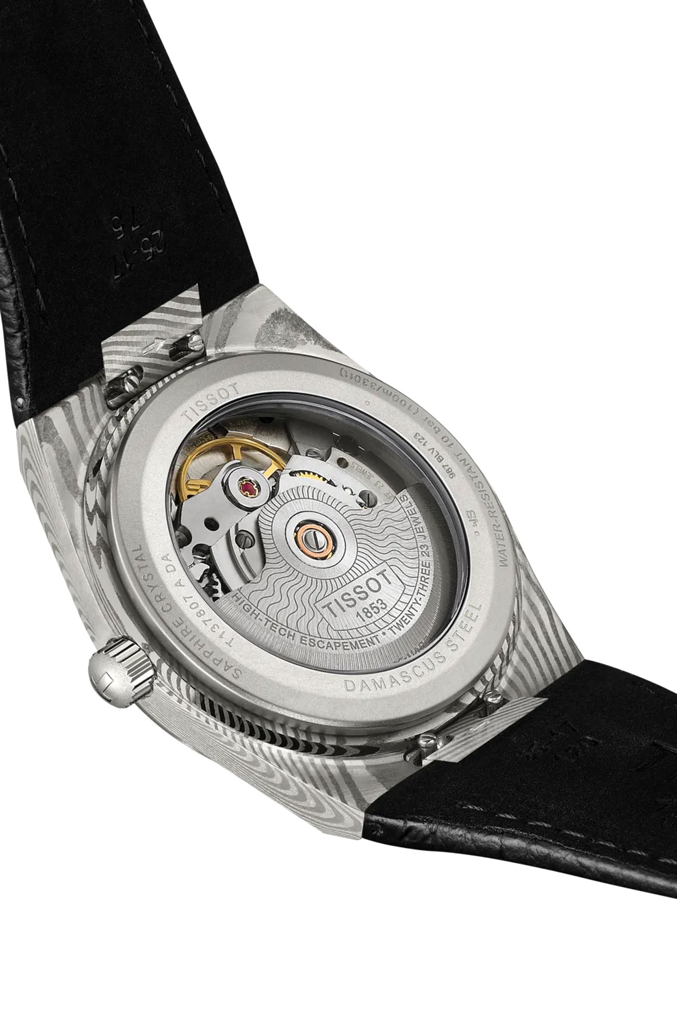 Tissot PRX 38 Powermatic 80 Damascus Steel rannekello