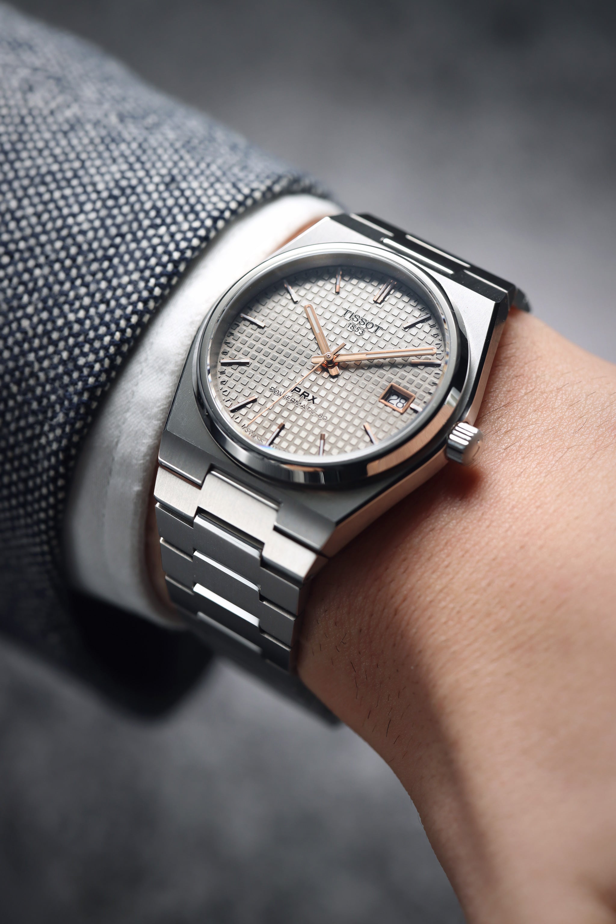 Tissot PRX 38 Powermatic 80 Titanium rannekello